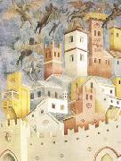 GIOTTO di Bondone The Devils Cast out of Arezzo (mk08) oil on canvas